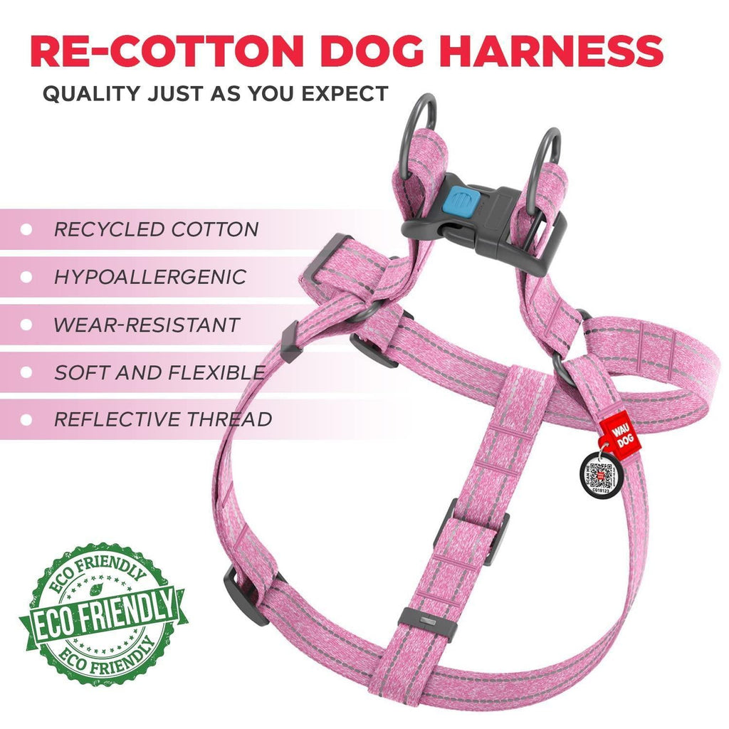 Pink Cotton Dog Harness Eco Friendly Dog Harness for Small Dogs