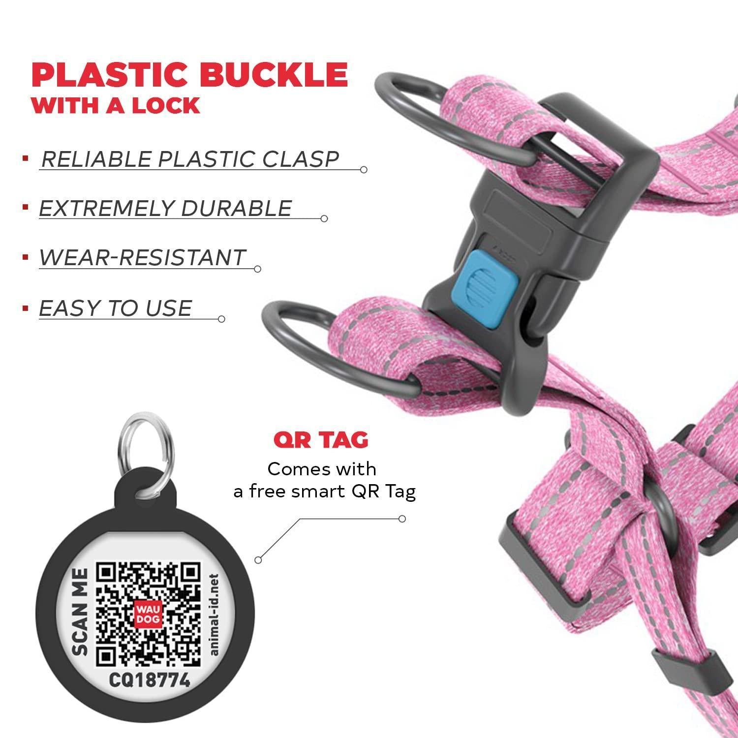 Pink Cotton Dog Harness Eco Friendly Dog Harness for Small Dogs
