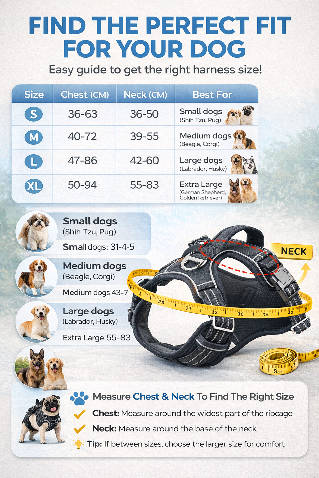 Heavy-Duty Waterproof Dog Harness with Control Handle